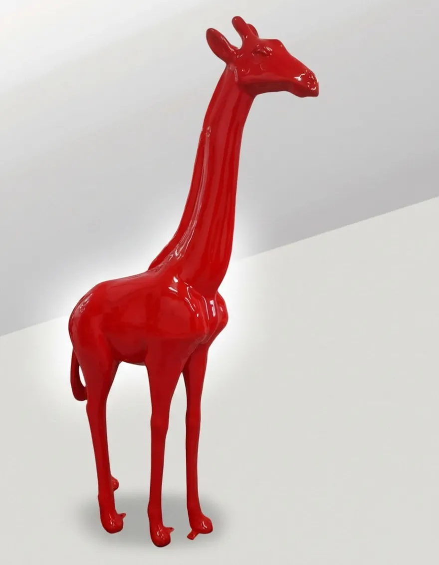 Casa Padrino Luxus Deko Skulptur Giraffe H. 210 cm - Riesige Gartenskulptur - Lebensgroße Skulptur - XXL Deko Skulptur - XXL Deko Figur
