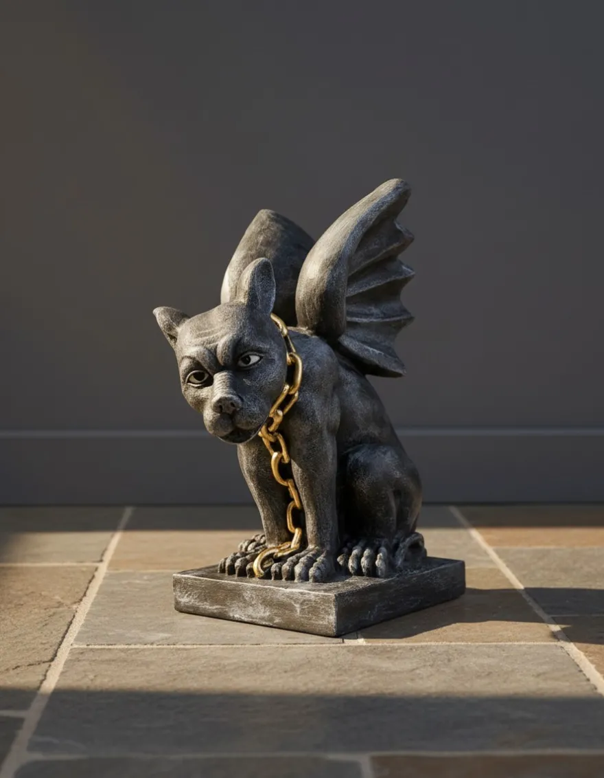 Casa Padrino Luxus Deko Skulptur Deko Objekt Wasserspeier H. 38 cm - Deko Skulptur - Deko Figur - Tierfigur - Gartendeko