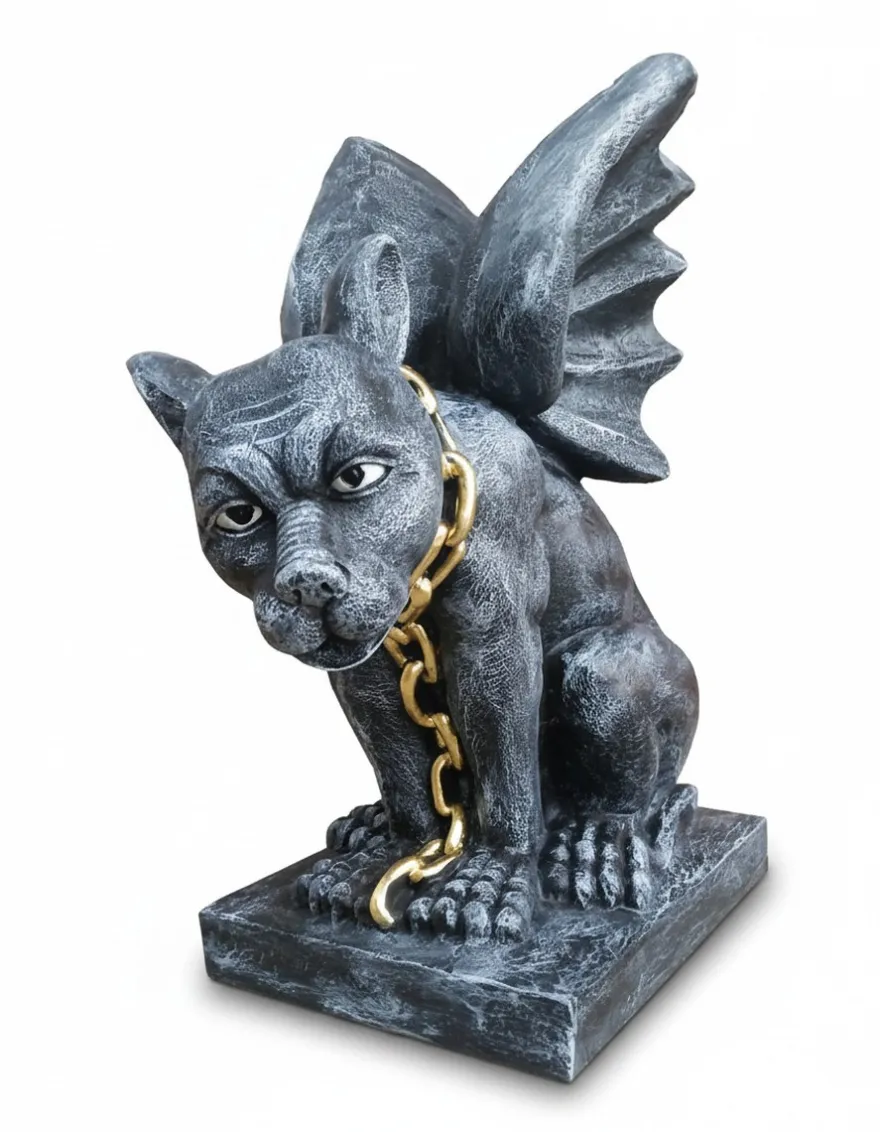 Casa Padrino Luxus Deko Skulptur Deko Objekt Wasserspeier H. 38 cm - Deko Skulptur - Deko Figur - Tierfigur - Gartendeko