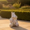 Casa Padrino Luxus Deko Skulptur Nilpferd Graffiti Sitzend H. 95 cm - Deko Skulptur - Deko Figur - Tierfigur - Gartendeko