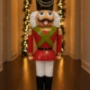 Casa Padrino Luxus Deko Skulptur Weihnachtsfigur Nussknacker H. 180 cm - Riesige Gartenskulptur - Lebensgroße Skulptur - XXL Deko Skulptur - XXL Deko Figur
