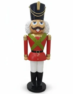 Casa Padrino Luxus Deko Skulptur Weihnachtsfigur Nussknacker H. 180 cm - Riesige Gartenskulptur - Lebensgroße Skulptur - XXL Deko Skulptur - XXL Deko Figur