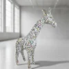Casa Padrino Luxus Deko Skulptur Giraffe Weiss Design H. 50 cm - Deko Skulptur - Deko Figur - Tierfigur - Gartendeko