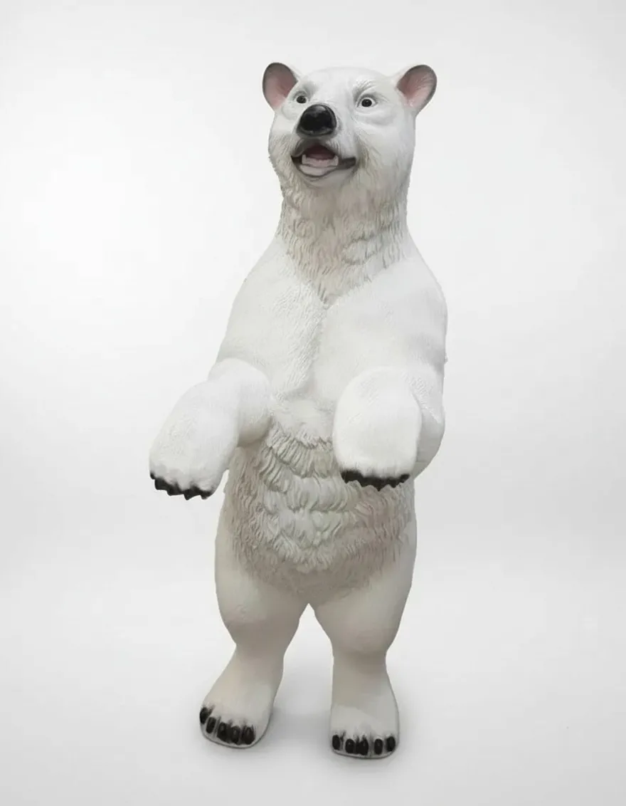 Casa Padrino Luxus Deko Skulptur Bär Stehend H. 185 cm - Riesige Gartenskulptur - Lebensgroße Skulptur - XXL Deko Skulptur - XXL Deko Figur