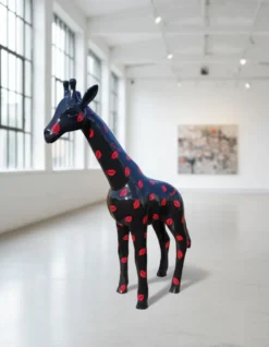Casa Padrino Luxus Deko Skulptur Giraffe H. 50 cm - Deko Skulptur - Deko Figur - Tierfigur - Gartendeko