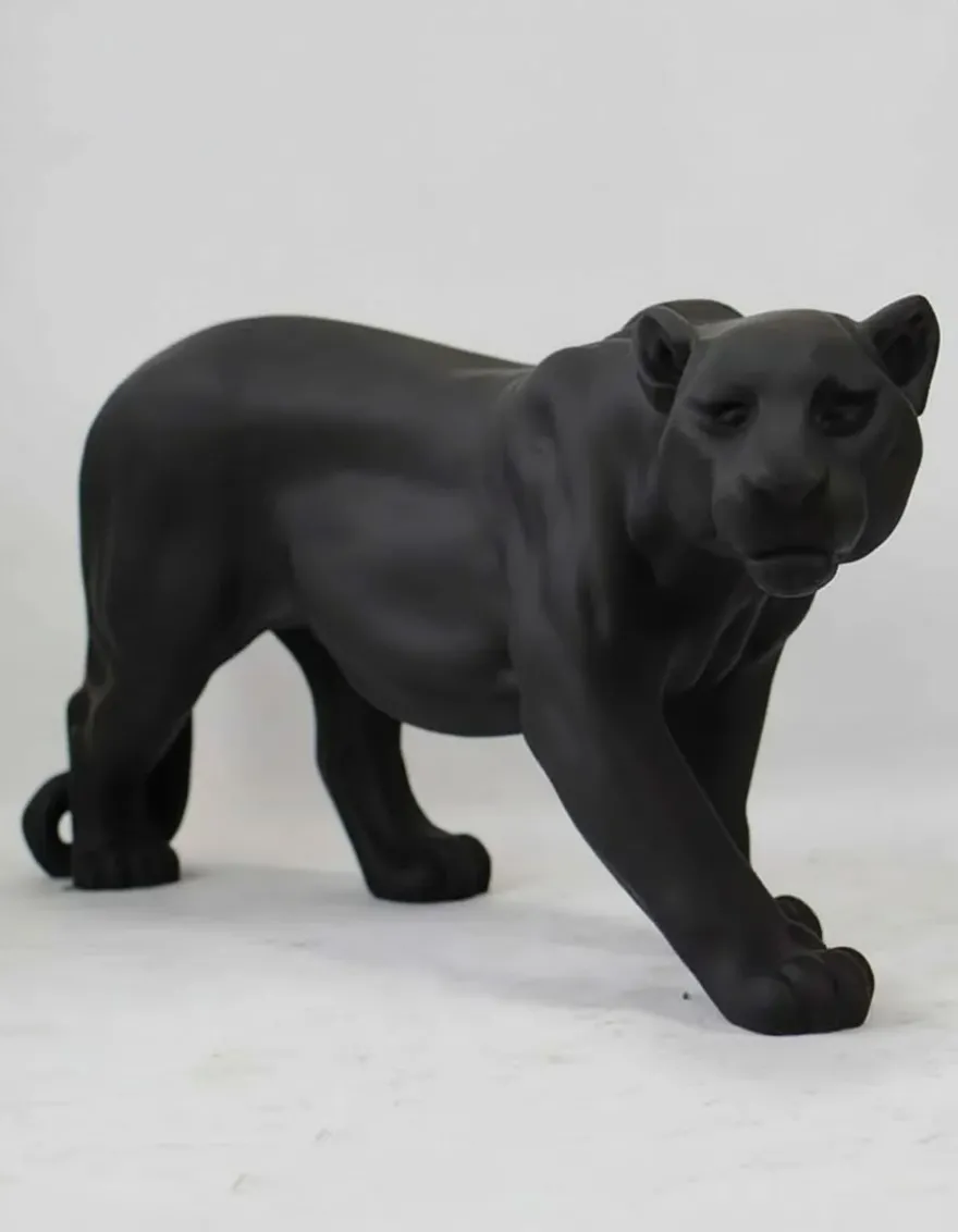 Casa Padrino Luxus Deko Skulptur Raubkatze Panther H. 72 cm - Deko Skulptur - Deko Figur - Tierfigur - Gartendeko