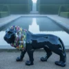 Casa Padrino Luxus Deko Skulptur Raubkatze Löwe MANE Trash H. 120 cm - Riesige Gartenskulptur - Lebensgroße Skulptur - XXL Deko Skulptur - XXL Deko Figur