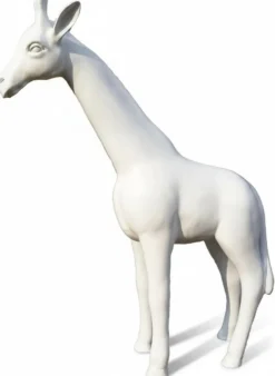 Casa Padrino Luxus Deko Skulptur Giraffe Uni H. 115 cm - Riesige Gartenskulptur - Lebensgroße Skulptur - XXL Deko Skulptur - XXL Deko Figur