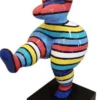 Casa Padrino Luxus Deko Skulptur Mehrfarbig / Schwarz H. 85 cm - Große Deko Figur - XXL Deko Skulptur - XXL Deko Figur - Wohnzimmer Deko - Garten Deko - Luxus Deko XXL Skulpturen & Figuren