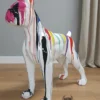 Casa Padrino Luxus Deko Skulptur Hund Riesenboxer H. 180 cm - Riesige Gartenskulptur - Lebensgroße Skulptur - XXL Deko Skulptur - XXL Deko Figur