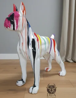 Casa Padrino Luxus Deko Skulptur Hund Riesenboxer H. 180 cm - Riesige Gartenskulptur - Lebensgroße Skulptur - XXL Deko Skulptur - XXL Deko Figur