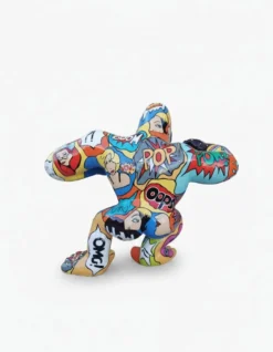 Casa Padrino Luxus Deko Skulptur Affe Kong Wütende Pop Art Gorilla H. 102 cm - Riesige Gartenskulptur - Lebensgroße Skulptur - XXL Deko Skulptur - XXL Deko Figur