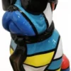 Casa Padrino Luxus Deko Skulptur Hund Bulldogge Mehrfarbig / Schwarz H. 120 cm - Große Deko Figur - XXL Deko Skulptur - XXL Deko Figur - Wohnzimmer Deko - Garten Deko - Luxus Deko XXL Figuren