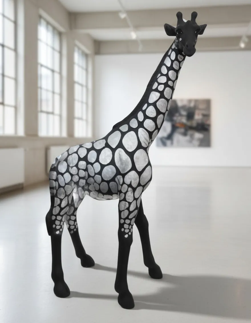 Casa Padrino Luxus Deko Skulptur Giraffe Designaufgaben Gold H. 77 cm - Deko Skulptur - Deko Figur - Tierfigur - Gartendeko