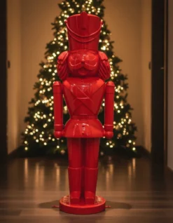 Casa Padrino Luxus Deko Skulptur Weihnachtsfigur Design Nussknacker H. 200 cm - Riesige Gartenskulptur - Lebensgroße Skulptur - XXL Deko Skulptur - XXL Deko Figur