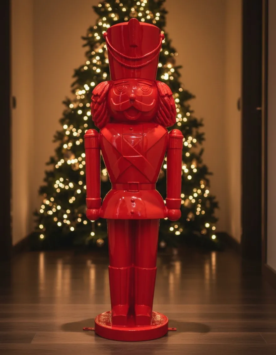Casa Padrino Luxus Deko Skulptur Weihnachtsfigur Design Nussknacker H. 200 cm - Riesige Gartenskulptur - Lebensgroße Skulptur - XXL Deko Skulptur - XXL Deko Figur