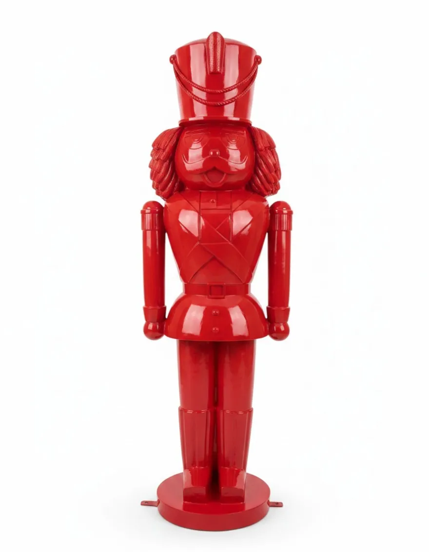 Casa Padrino Luxus Deko Skulptur Weihnachtsfigur Design Nussknacker H. 200 cm - Riesige Gartenskulptur - Lebensgroße Skulptur - XXL Deko Skulptur - XXL Deko Figur