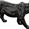 Casa Padrino Luxus Deko Skulptur Panther Schwarz H. 80 x H. 35 cm - Große Deko Figur - XXL Deko Skulptur - XXL Deko Figur - Wohnzimmer Deko - Garten Deko - Luxus Figuren