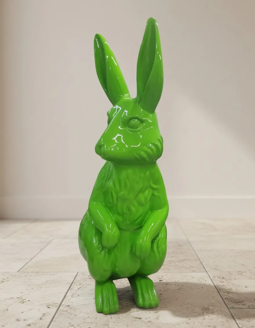 Casa Padrino Luxus Deko Skulptur Hase H. 110 cm - Riesige Gartenskulptur - Lebensgroße Skulptur - XXL Deko Skulptur - XXL Deko Figur