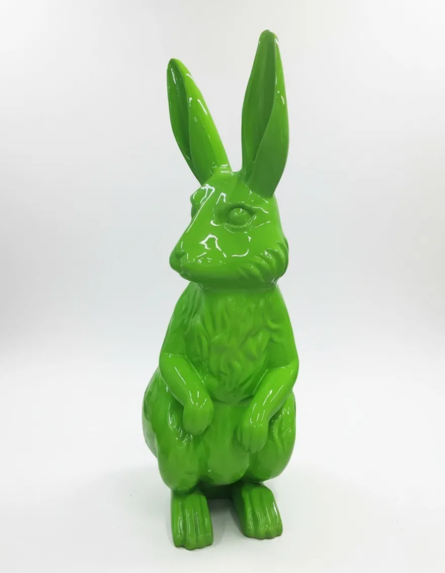 Casa Padrino Luxus Deko Skulptur Hase H. 110 cm - Riesige Gartenskulptur - Lebensgroße Skulptur - XXL Deko Skulptur - XXL Deko Figur