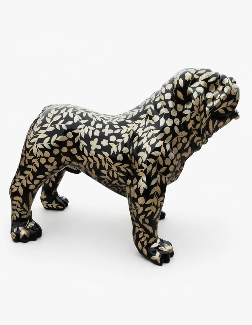 Casa Padrino Luxus Deko Skulptur Hund Bulldogge Hindi H. 70 cm - Deko Skulptur - Deko Figur - Tierfigur - Gartendeko