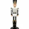 Casa Padrino Luxus Deko Skulptur Weihnachtsfigur Nussknacker Geometrischen Mustern H. 200 cm - Riesige Gartenskulptur - Lebensgroße Skulptur - XXL Deko Skulptur - XXL Deko Figur