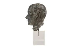 Casa Padrino Luxus Deko Skulptur Bronzefigur Bronze / Braun 15 x 23 x H. 45 cm - Massive Bronzeskulptur auf Plexiglas Sockel - Luxus Deko Accessoires