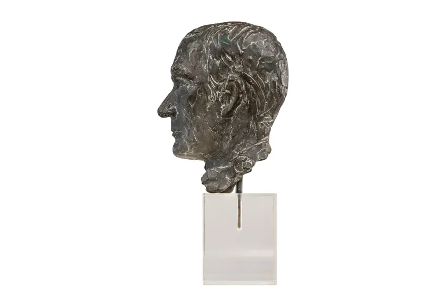 Casa Padrino Luxus Deko Skulptur Bronzefigur Bronze / Braun 15 x 23 x H. 45 cm - Massive Bronzeskulptur auf Plexiglas Sockel - Luxus Deko Accessoires