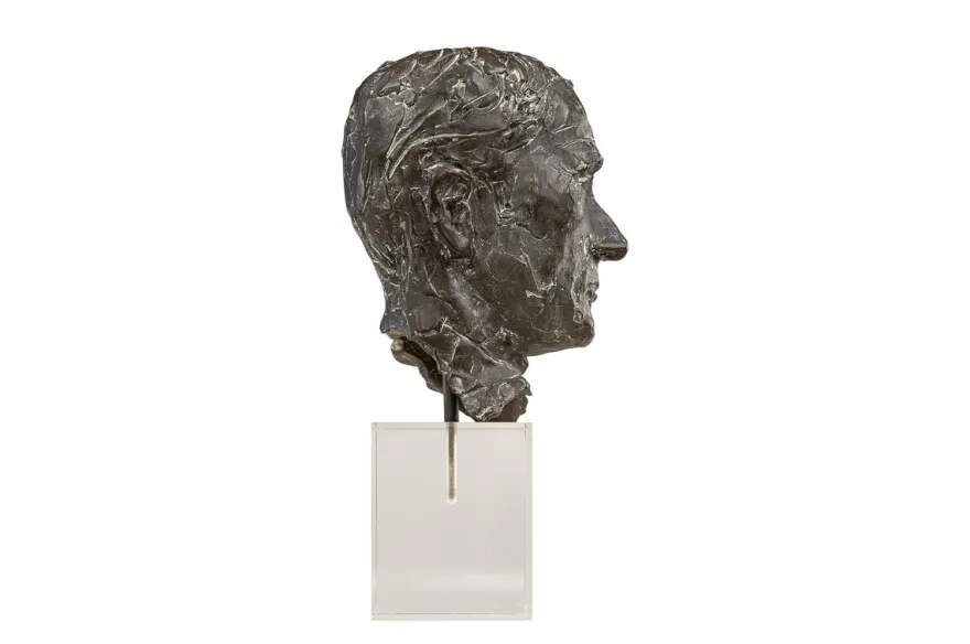 Casa Padrino Luxus Deko Skulptur Bronzefigur Bronze / Braun 15 x 23 x H. 45 cm - Massive Bronzeskulptur auf Plexiglas Sockel - Luxus Deko Accessoires