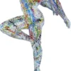 Casa Padrino Luxus Deko Skulptur Ballerina Tänzerin Weiß / Mehrfarbig / Schwarz 120 x 60 x H. 165 cm - Lebensgroße Deko Figur - XXL Deko Skulptur - XXL Deko Figur - Wohnzimmer & Garten Deko