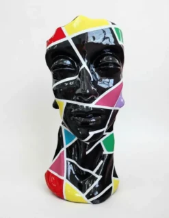 Casa Padrino Luxus Deko Skulptur Deko Objekt Mosaik Männerbüste H. 70 cm - Deko Skulptur - Deko Figur - Tierfigur - Gartendeko