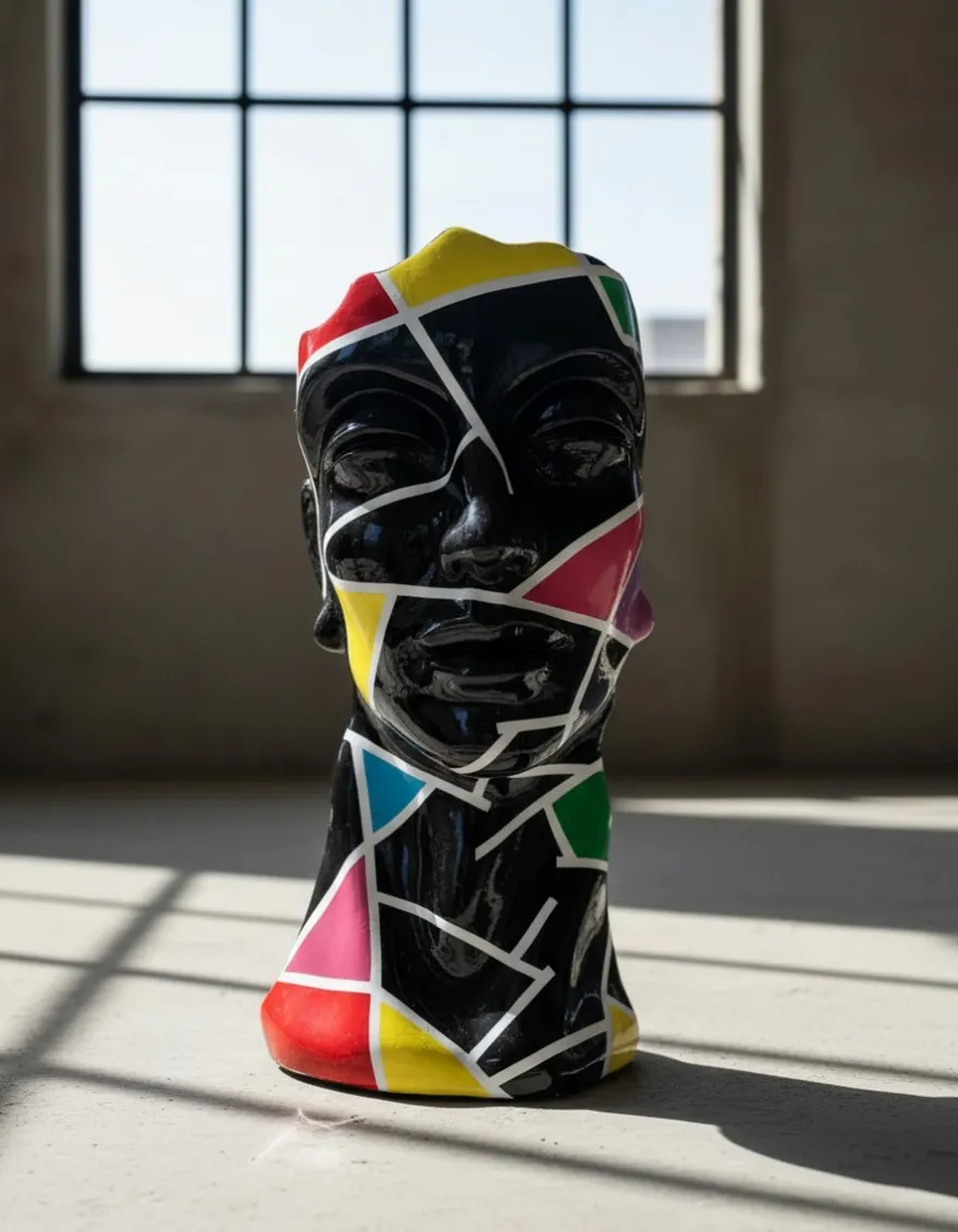 Casa Padrino Luxus Deko Skulptur Deko Objekt Mosaik Männerbüste H. 70 cm - Deko Skulptur - Deko Figur - Tierfigur - Gartendeko