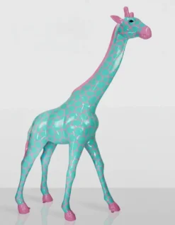 Casa Padrino Luxus Deko Skulptur Giraffe H. 230 cm - Riesige Gartenskulptur - Lebensgroße Skulptur - XXL Deko Skulptur - XXL Deko Figur