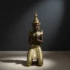 Casa Padrino Luxus Deko Skulptur Statue Tempelmönch H. 106 cm - Riesige Gartenskulptur - Lebensgroße Skulptur - XXL Deko Skulptur - XXL Deko Figur