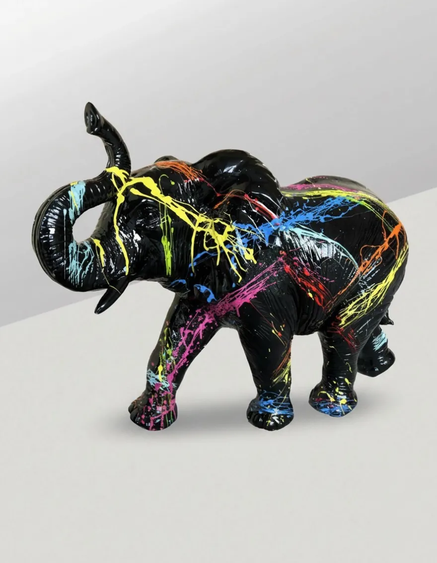 Casa Padrino Luxus Deko Skulptur Elefant H. 47 cm - Deko Skulptur - Deko Figur - Tierfigur - Gartendeko