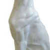 Casa Padrino Luxus Deko Skulptur Hund Dobermann Weiß H. 80 cm - Große Deko Figur - XXL Deko Skulptur - XXL Deko Figur - XXL Tierfigur - Wohnzimmer Deko - Garten Deko - Luxus Deko XXL Figuren