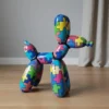 Casa Padrino Luxus Deko Skulptur Hund Puzzle H. 100 cm - Riesige Gartenskulptur - Lebensgroße Skulptur - XXL Deko Skulptur - XXL Deko Figur
