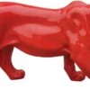 Casa Padrino Luxus Deko Skulptur Panther Rot H. 80 x H. 35 cm - Große Deko Figur - XXL Deko Skulptur - XXL Deko Figur - Wohnzimmer Deko - Garten Deko - Luxus Figuren - Luxus Tierfiguren