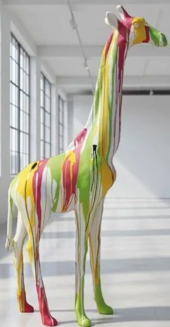 Casa Padrino Luxus Deko Skulptur Giraffe Trash H. 210 cm - Riesige Gartenskulptur - Lebensgroße Skulptur - XXL Deko Skulptur - XXL Deko Figur