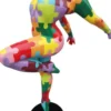 Casa Padrino Luxus Deko Skulptur Ballerina Tänzerin Mehrfarbig / Schwarz 120 x 60 x H. 165 cm - Lebensgroße Deko Figur - XXL Deko Skulptur - XXL Deko Figur - Luxus Wohnzimmer & Garten Deko