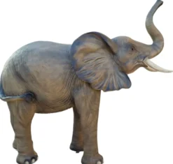 Casa Padrino Luxus Deko Skulptur Elefant Grau / Braun 160 x 66 x H. 160 cm - Große Deko Figur - XXL Deko Skulptur - XXL Deko Figur - Wohnzimmer Deko - Garten Deko - Luxus Deko XXL Figuren