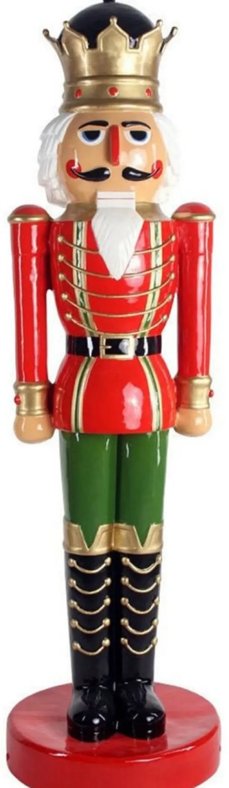 Casa Padrino Luxus Deko Skulptur Nussknacker König Rot / Mehrfarbig / Gold H. 200 cm - Lebensgroße Weihnachts Deko Figur - XXL Deko Skulptur - XXL Deko Figur - XXL Weihnachts Skulptur