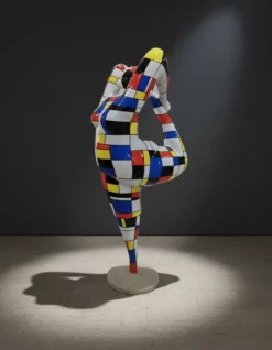 Casa Padrino Luxus Deko Skulptur Statue Turnerin Mondrian H. 141 cm - Riesige Gartenskulptur - Lebensgroße Skulptur - XXL Deko Skulptur - XXL Deko Figur