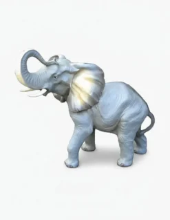 Casa Padrino Luxus Deko Skulptur Elefant Realistisch H. 44 cm - Deko Skulptur - Deko Figur - Tierfigur - Gartendeko