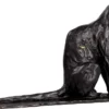 Casa Padrino Luxus Deko Skulptur Panther 37 x 10 x H. 24 cm - Bronze Deko Skulptur - Bronze Deko Figur - Schreibtisch Deko - Wohnzimmer Deko - Luxus Qualität
