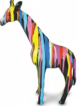 Casa Padrino Luxus Deko Skulptur Giraffe Trash H. 130 cm - Riesige Gartenskulptur - Lebensgroße Skulptur - XXL Deko Skulptur - XXL Deko Figur