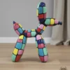 Casa Padrino Luxus Deko Skulptur Hund Mosaik H. 100 cm - Riesige Gartenskulptur - Lebensgroße Skulptur - XXL Deko Skulptur - XXL Deko Figur