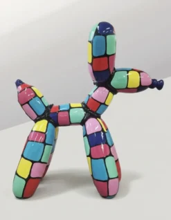 Casa Padrino Luxus Deko Skulptur Hund Mosaik H. 100 cm - Riesige Gartenskulptur - Lebensgroße Skulptur - XXL Deko Skulptur - XXL Deko Figur