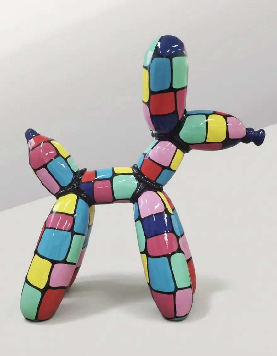 Casa Padrino Luxus Deko Skulptur Hund Mosaik H. 100 cm - Riesige Gartenskulptur - Lebensgroße Skulptur - XXL Deko Skulptur - XXL Deko Figur