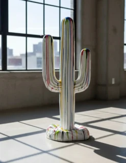 Casa Padrino Luxus Deko Skulptur Deko Objekt Kaktus Trash H. 185 cm - Riesige Gartenskulptur - Lebensgroße Skulptur - XXL Deko Skulptur - XXL Deko Figur